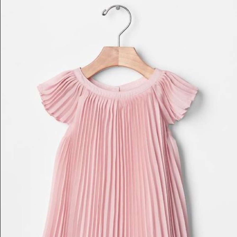 Pink Pleated Baby Dress Chiffon